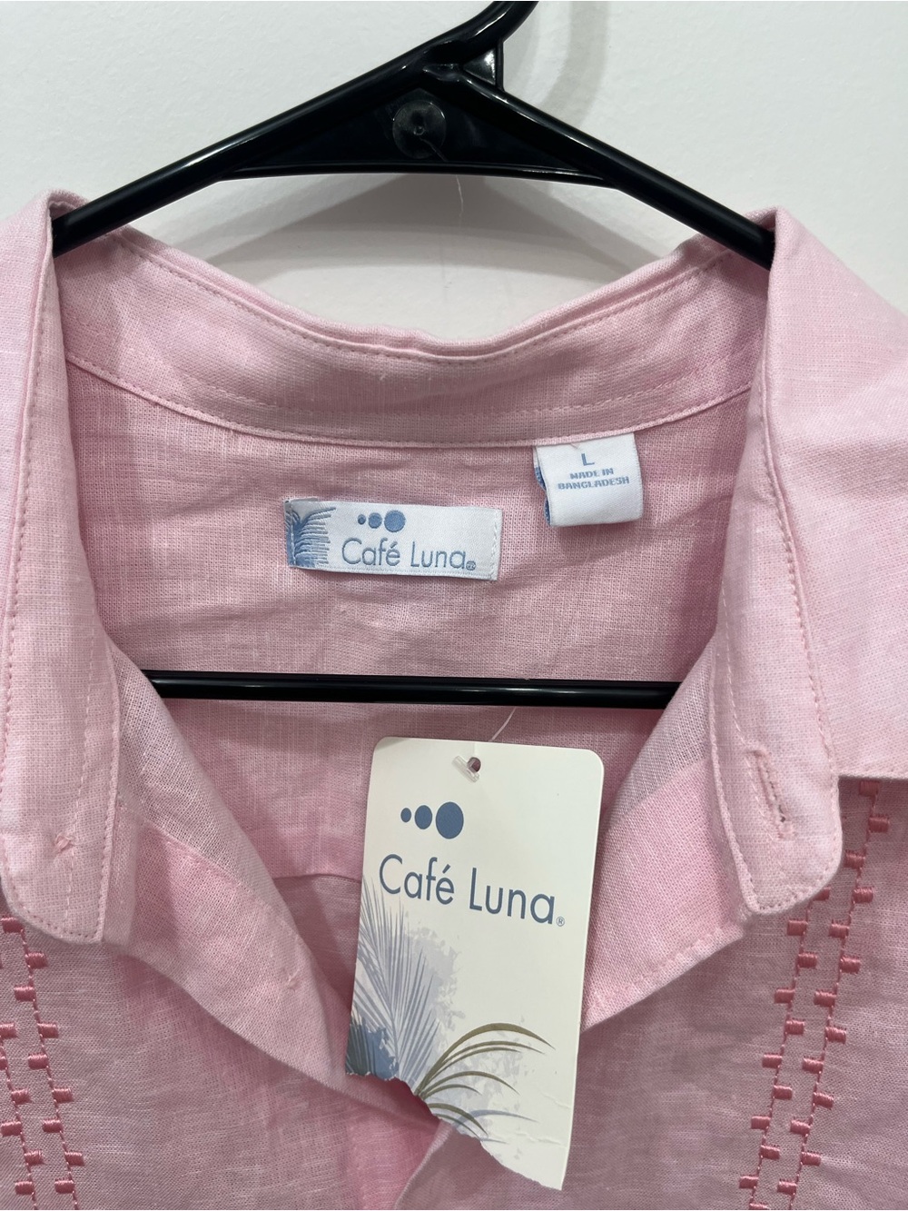 Cafe Luna Men’s Linen/Cotton Blend Button Down Shirt Size Large - Picture 4 of 4